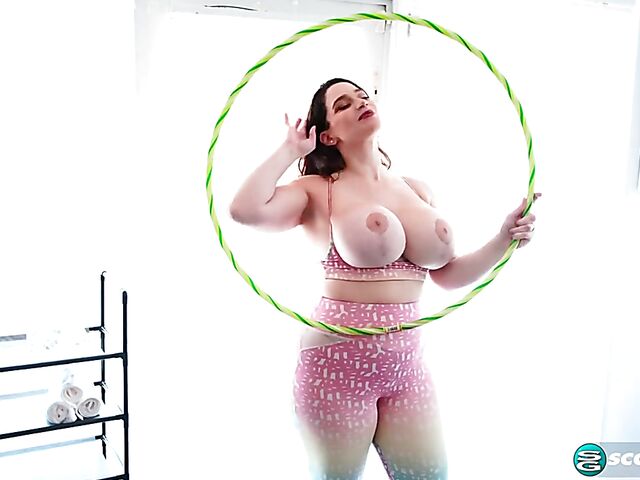 Big boobs solo with a hula hoop featuring Brooklyn Springvalley