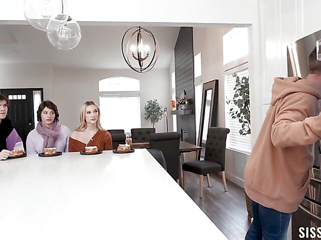 Teen foursome with stepsisters Jazmin Luv and Nicole Aria