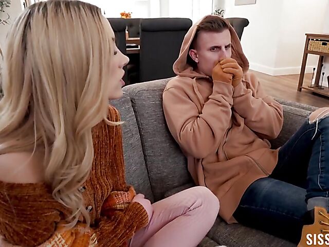 Teen foursome with stepsisters Jazmin Luv and Nicole Aria