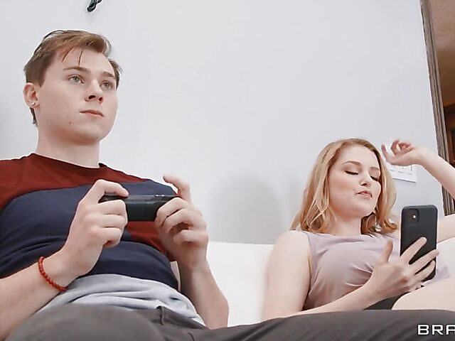 Busty teen Bunny Colby secretly fucked by her boyfriend's dad