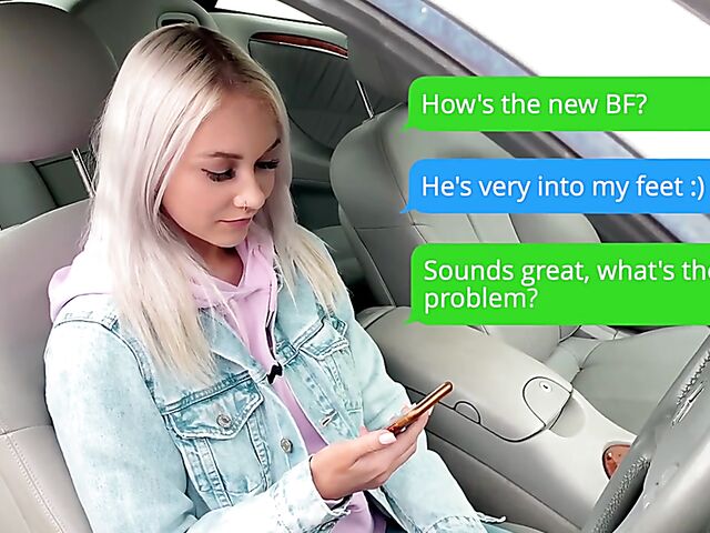 Foot fetish solo and black dildo riding with blonde babe Marilyn Sugar