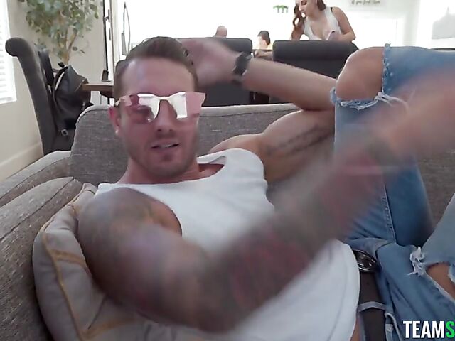 Hot threesome on set with Nicole Aria and Penelope Kay