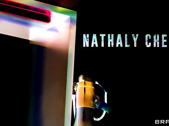 Polly Pons's lesbian anal dildo and squirt session with busty customs agent Nathaly Cherie at the airport