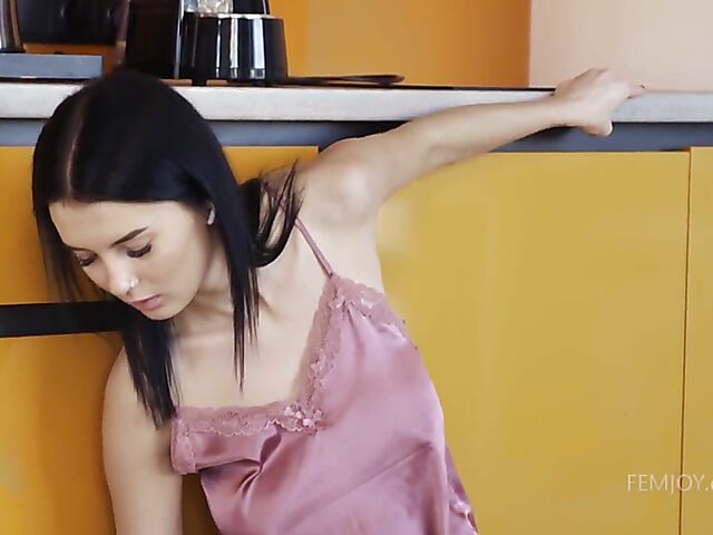 Kitchen lesbian pleasure with pretty girls Bernie and Simone