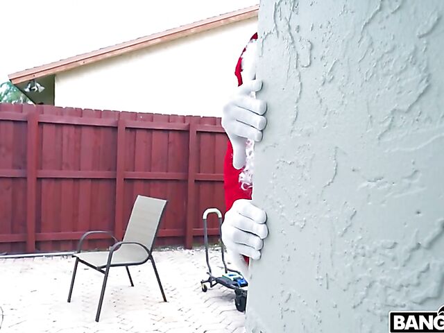 Santa Claus bangs petite brunette Kylie Quinn