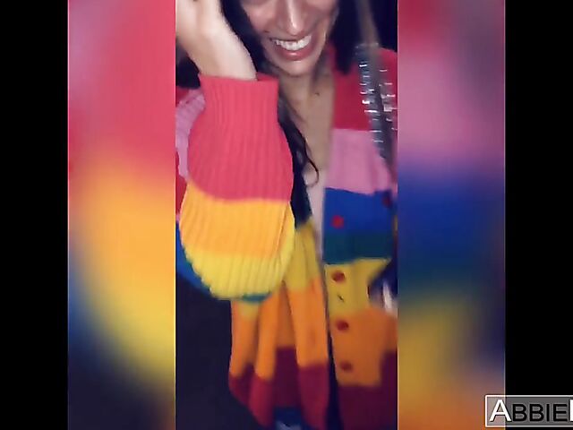 Riley Reid & Abbie Maley - Two girls POV threesome with a big cock on video