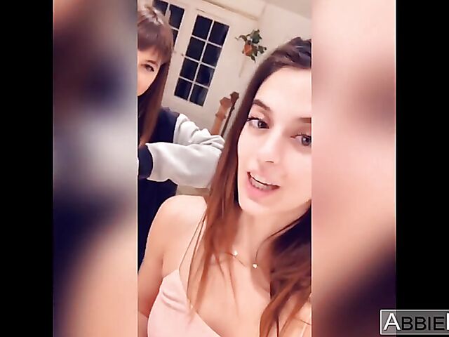 Riley Reid & Abbie Maley - Two girls POV threesome with a big cock on video