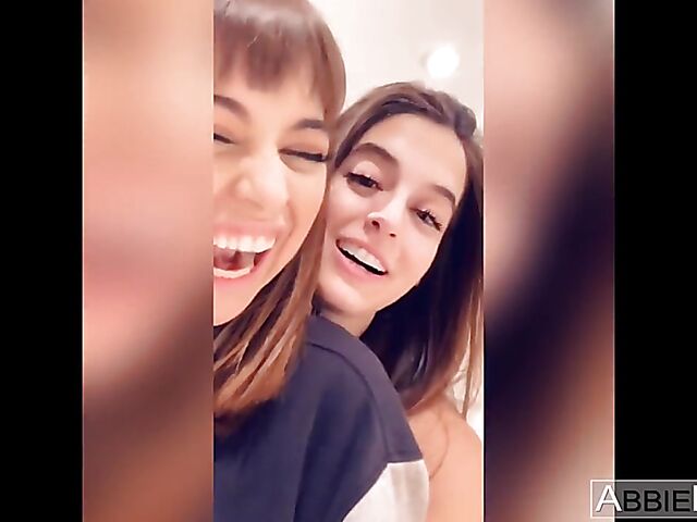 Riley Reid & Abbie Maley - Two girls POV threesome with a big cock on video