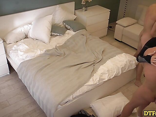 Group sex in the bedroom from above with Amalia, Margarita and Lelya