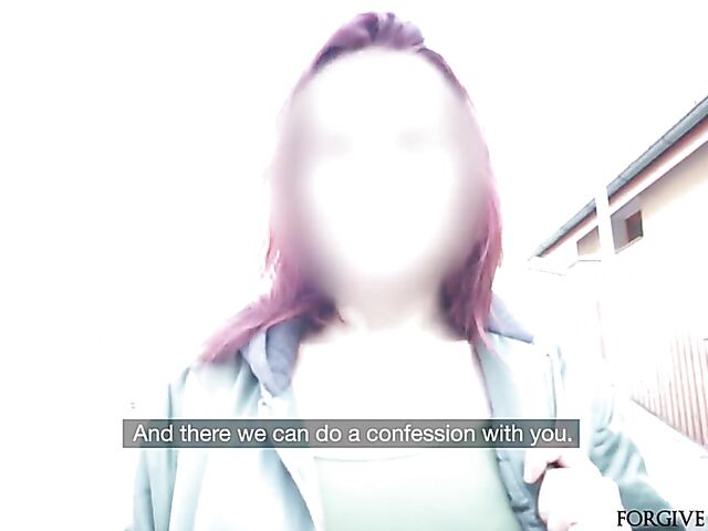 Skirt fuck with a naive redhead slut getting tricked into sex by the fake priest