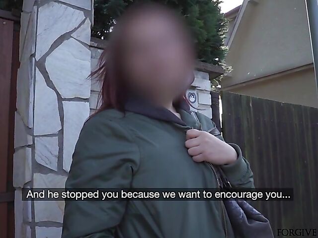 Skirt fuck with a naive redhead slut getting tricked into sex by the fake priest