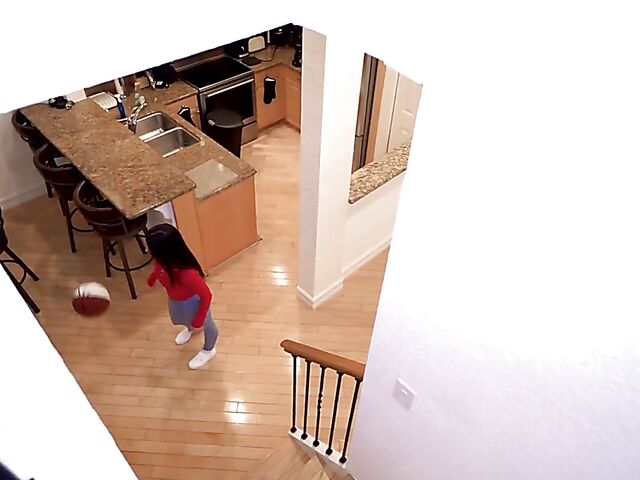 Hot basketball at home wth petite latina Violet Gems