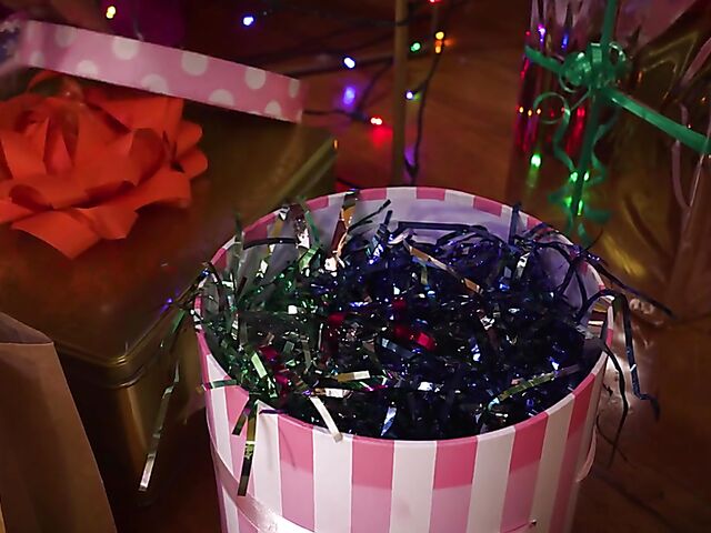 Chubby dildo addict Violet Kitty celebrates Christmas alone