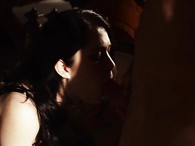 Hot sex in stockings in the dark of the room with Evelyn Claire