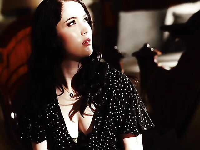 Hot sex in stockings in the dark of the room with Evelyn Claire