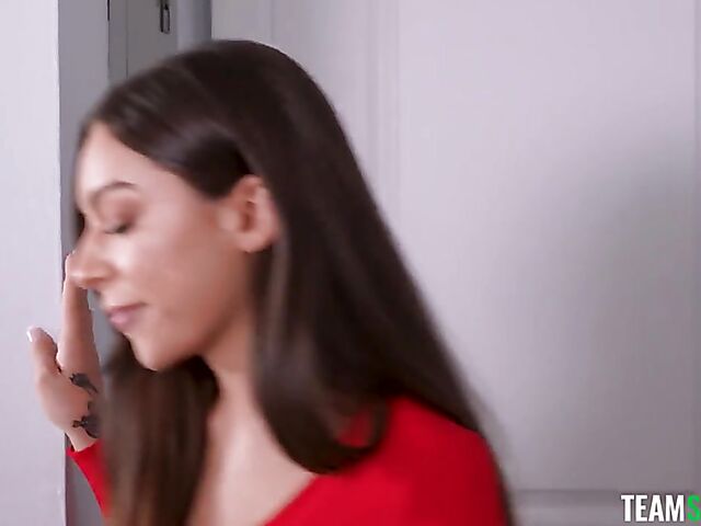 April Olsen - Bad babysitter caught masturbating with a magic wand