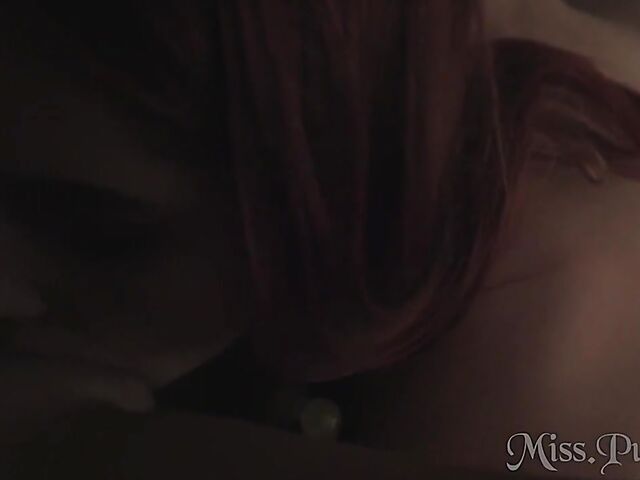 POV lesbian pussy eating and lollipop play with amateur redhead Margarita