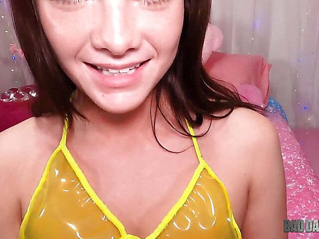 Bad daddy POV fucking teen Daisy Garcia in her bedroom
