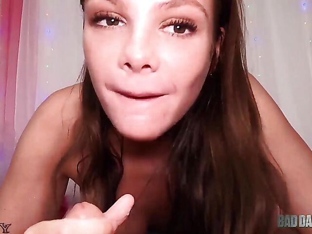 Bad daddy POV fucking teen Daisy Garcia in her bedroom