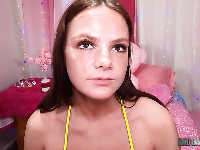 Bad daddy POV fucking teen Daisy Garcia in her bedroom