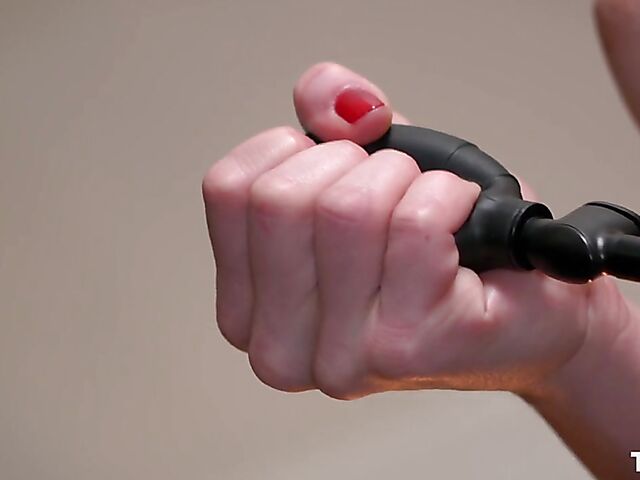 Pussy pumping in black stockings with elegant Rebecca Black