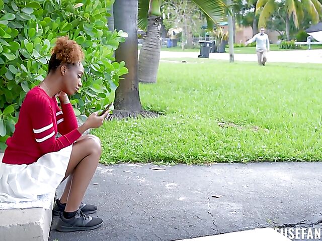 Tutor and students free use interracial threesome with ebony chick Lacey London