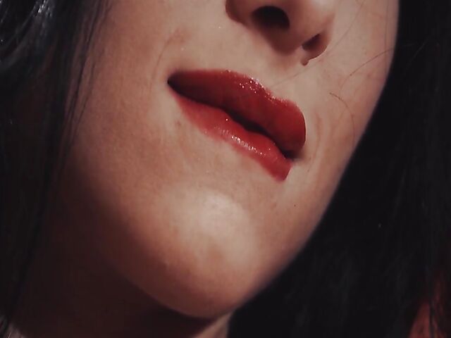 Erotic solo in black lingerie with Anna Rose playing with her vibrator on the stairs