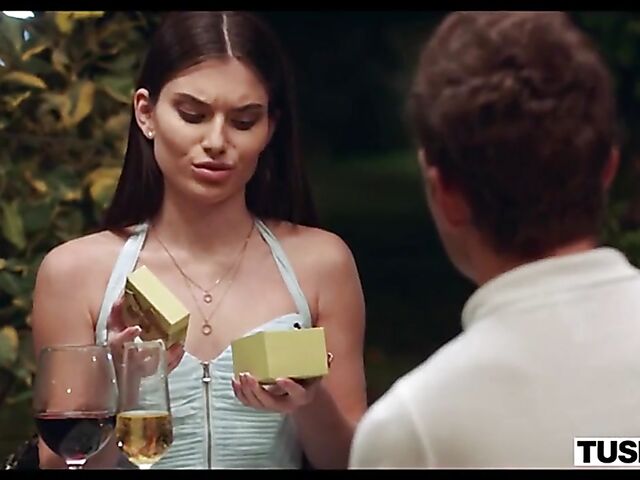 From romantic date to threesome anal and double penetration with slender girl Stefany Kyler