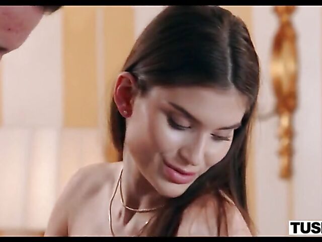 From romantic date to threesome anal and double penetration with slender girl Stefany Kyler