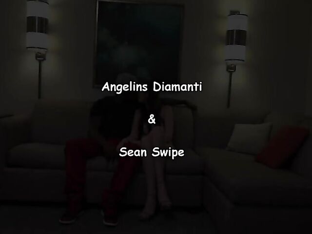 Shaved white pussy and black cock creampie with Angelina Diamanti and Sean Swipe