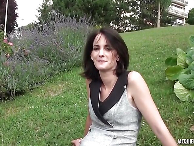 Black stockings threesome with skinny French woman Linda