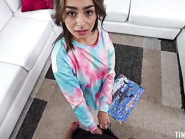 POV petite latina Vanessa Moon fingered and fucked