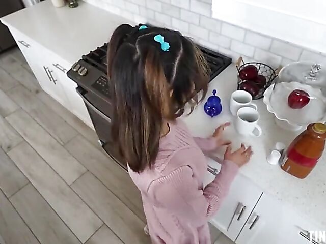 POV petite latina Vanessa Moon fingered and fucked