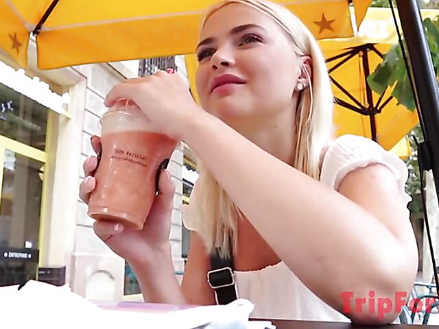 European teen blonde Lika Star gets talked into sex