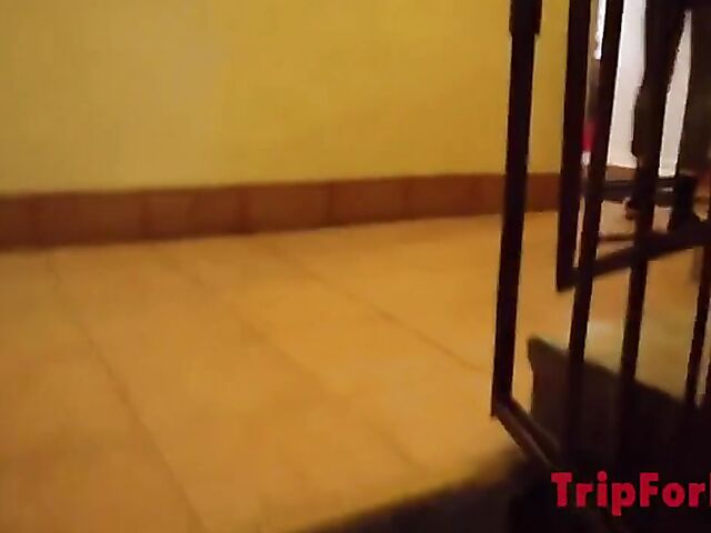 Skinny pigtail teen escort Kate Rich gets nailed in the bathroom