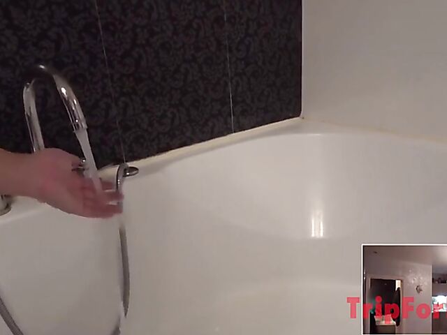 Skinny pigtail teen escort Kate Rich gets nailed in the bathroom