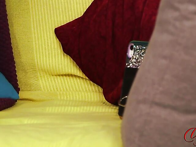 Small tits brunette in boots Lara Lee watching guy jerk off and masturbating together