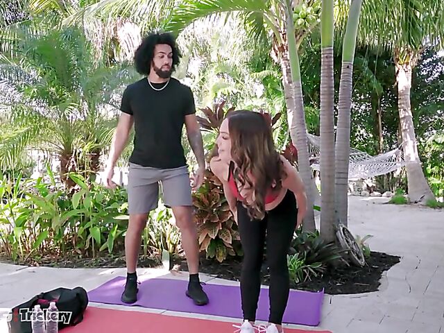 Yoga sex with petite MILF instructor Leila Larocco