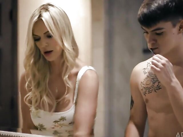 Rachael Cavalli - Big tit MILF and boy have a good time in the bedroom