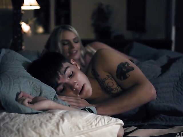 Rachael Cavalli - Big tit MILF and boy have a good time in the bedroom