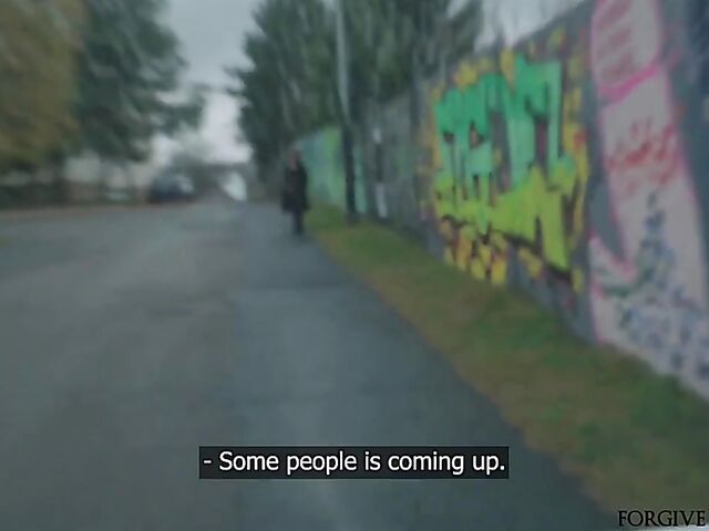 Tattooed french slut in a red mini skirt gets talked into sex