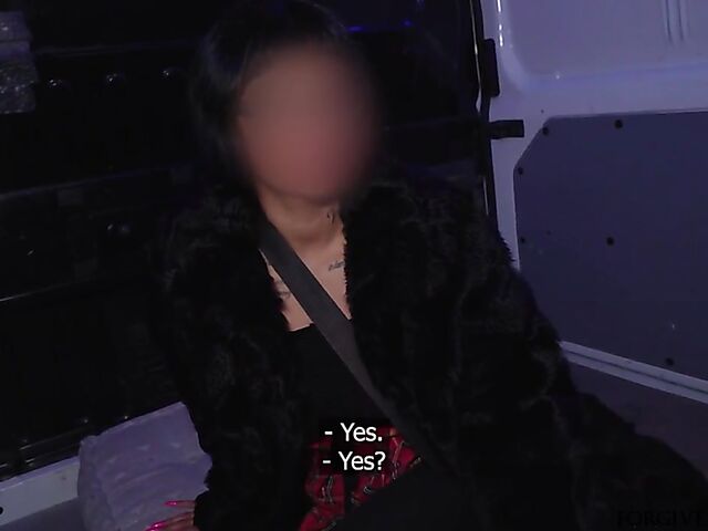 Tattooed french slut in a red mini skirt gets talked into sex