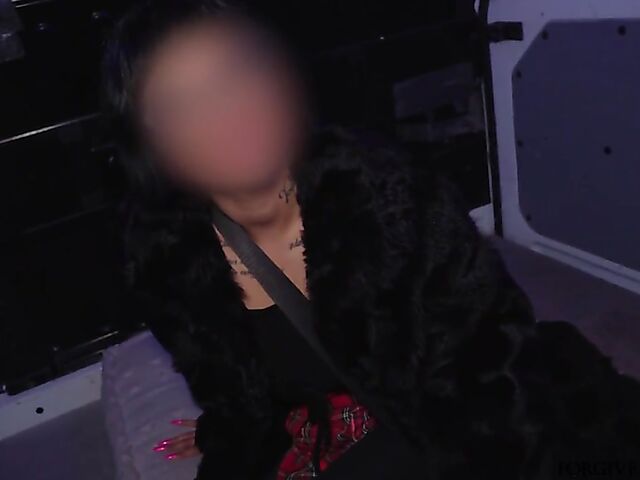 Tattooed french slut in a red mini skirt gets talked into sex