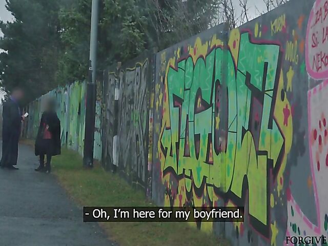 Tattooed french slut in a red mini skirt gets talked into sex