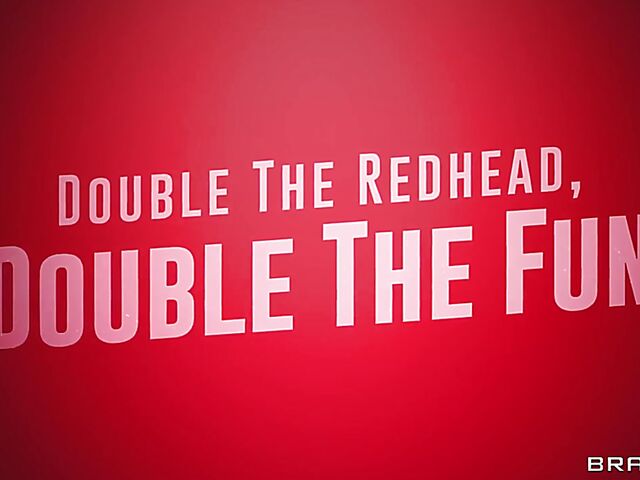 Double redhead threesome with a lucky boy featuring Skylar Snow and Scarlett Sommers