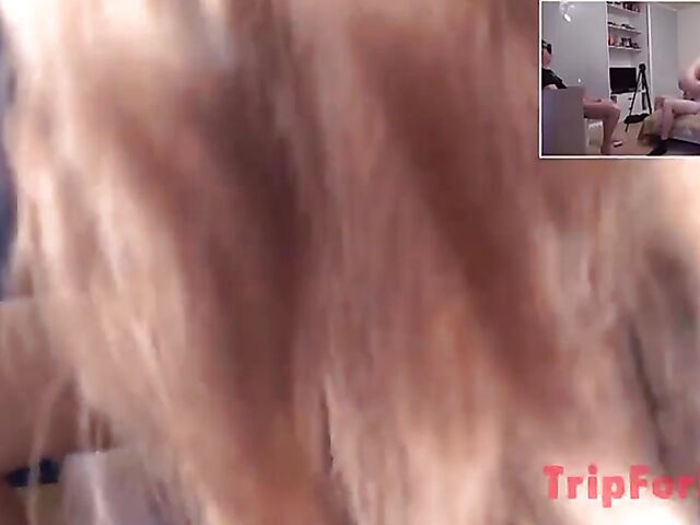 Blindfolded cuckold threesome with small tits Russian young babe Kate Rich