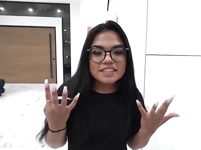 Summer Col - Small tits petite latina with glasses POV
