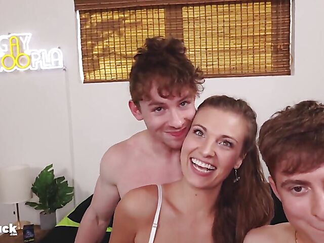 Kane Hardy, Lucas Walker and Kenzie Love in MMF bisexual threesome