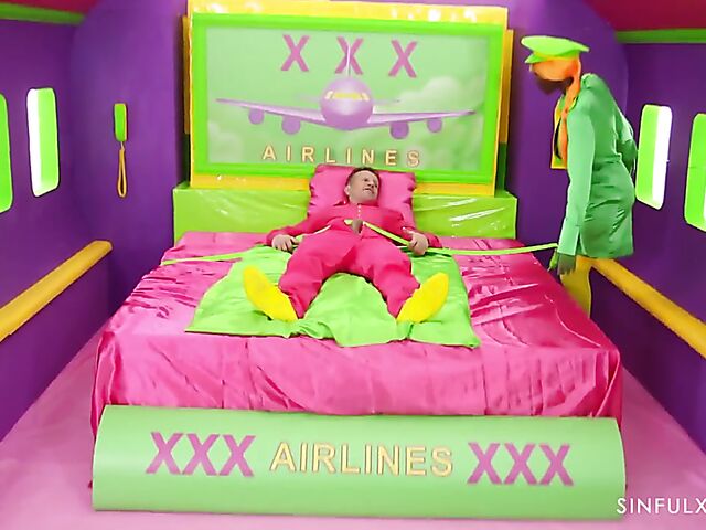 XXX Airlines slim ebony air stewardess Zaawaadi is at your service whenever possible