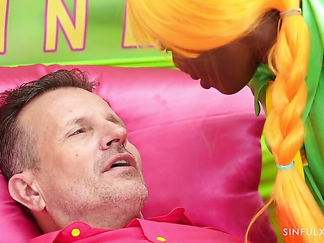 XXX Airlines slim ebony air stewardess Zaawaadi is at your service whenever possible